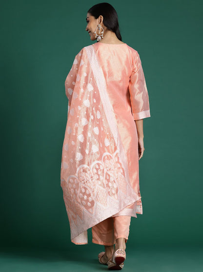 Dhiyona IE Woven Design Kurta With Trousers & Dupatta