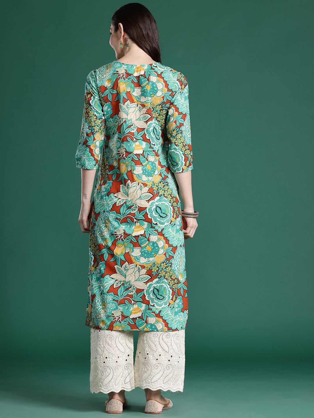 Dhiyona IE Floral Printed Pure Cotton Kurta