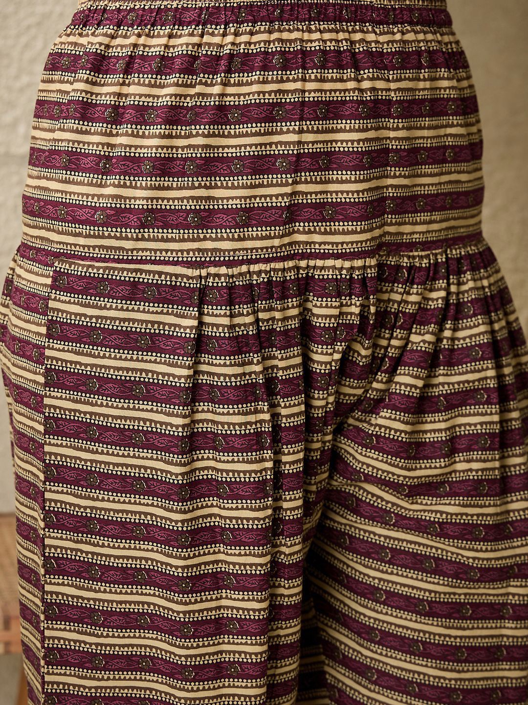 Floral Printed V Neck Pure Cotton Kurta With Salwar & Dupatta