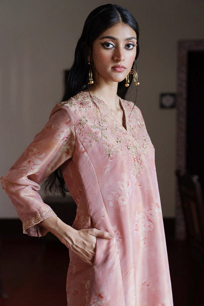 Women's Light Mahogany Tissue Silk Salwar Suit