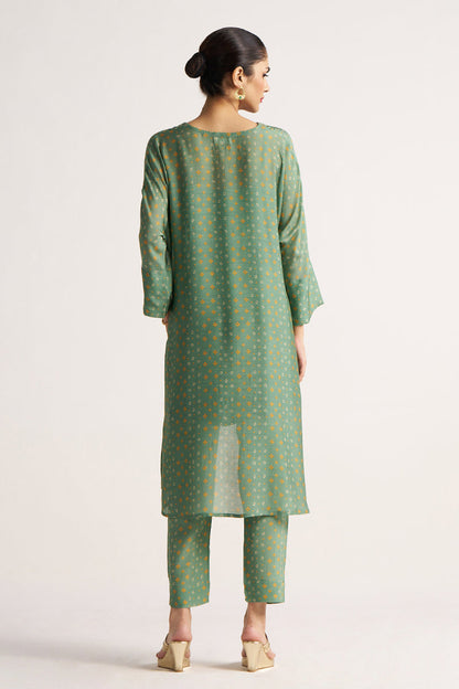 Women's Comfrey Green Bemberg Silk Co-ord Set