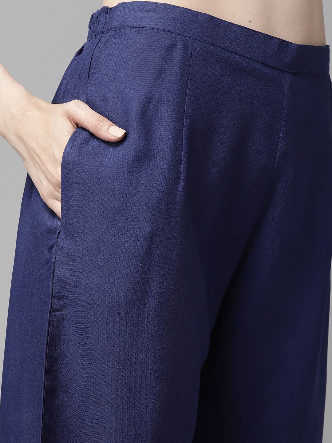 Blue & Red Romantic Floral Printed Kurta with Palazzos and Dupatta