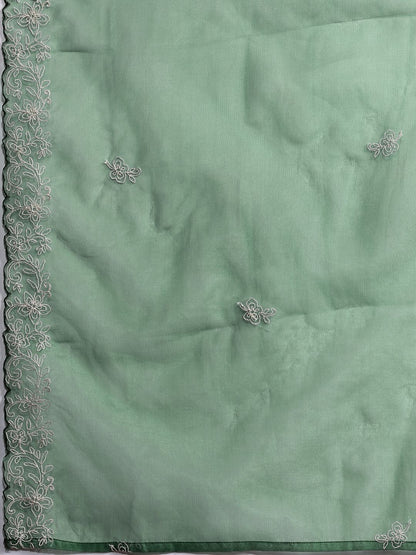 Ethnic Motifs Embroidered Aari Work Kurta with Trousers & Dupatta