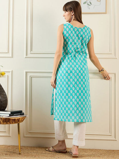 Dhiyona IE Women Ethnic Motifs Printed Block Print Kurta