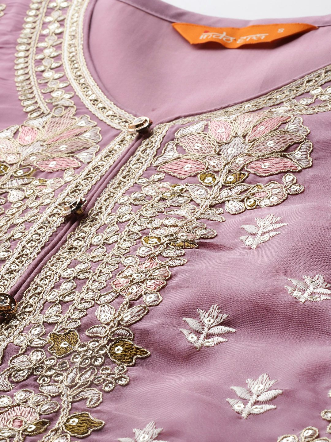 Ethnic Motifs Embroidered Sequinned Kurta With Trousers & Dupatta