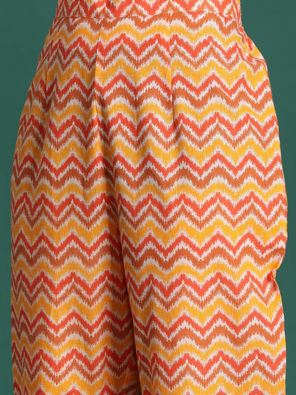 Dhiyona IE Printed Empire Pure Cotton Kurta with Trousers
