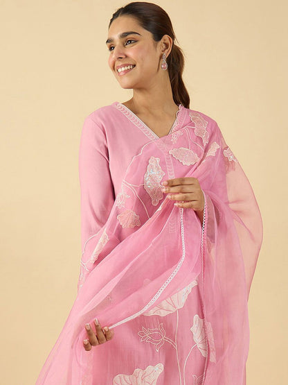 Women Floral Embroidered Kurta with Trousers & Dupatta