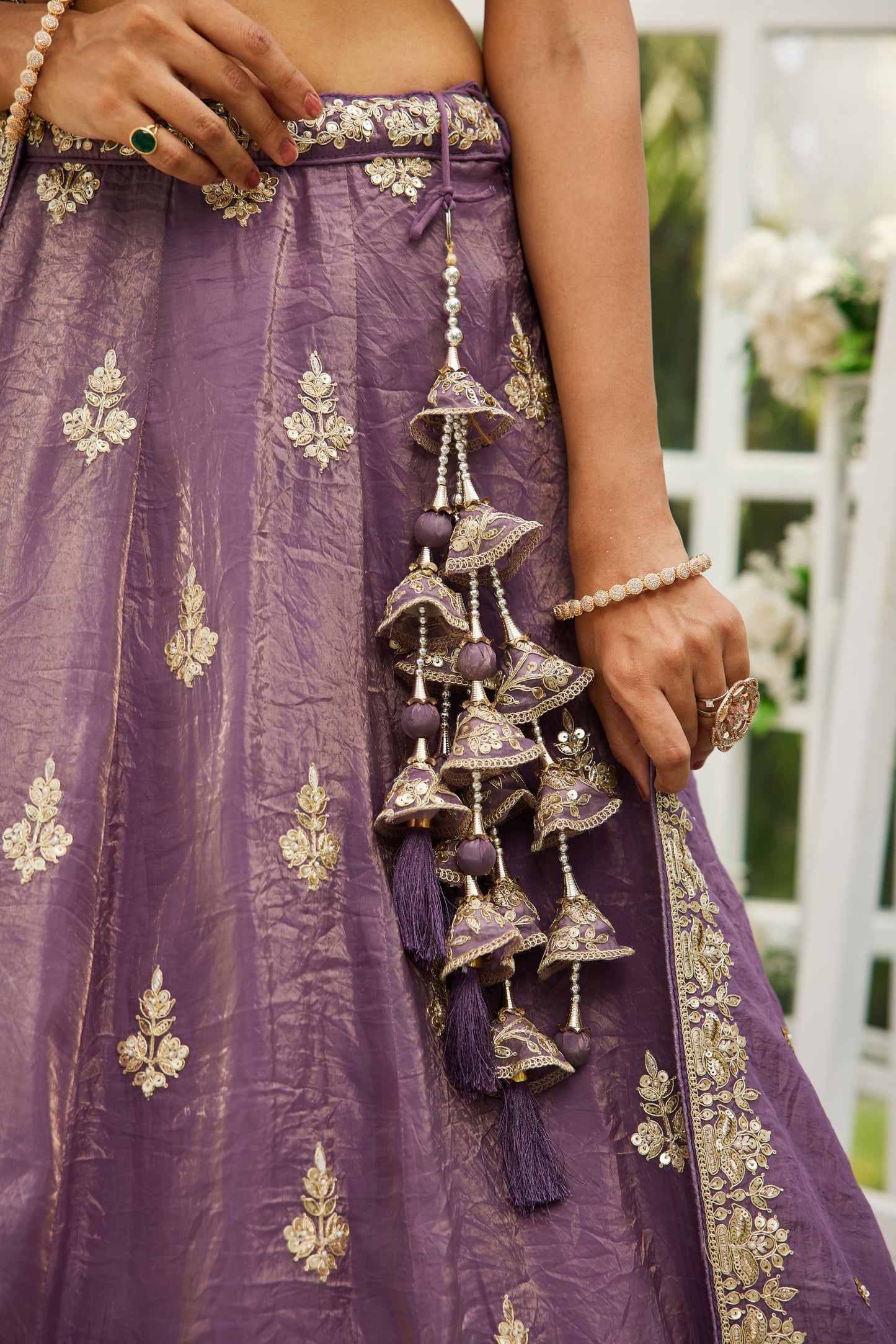 Purple colour Orange with Sequinse & Moti embroidery  Lehenga choli & Dupatta