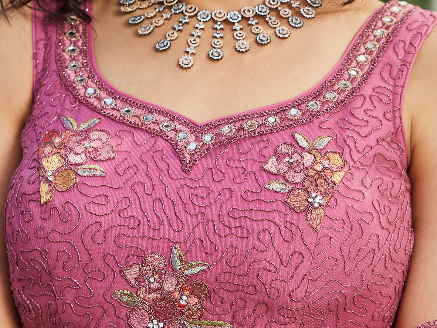 Pink net with Coding & Zarkan embroidery  Lehenga choli & Dupatta
