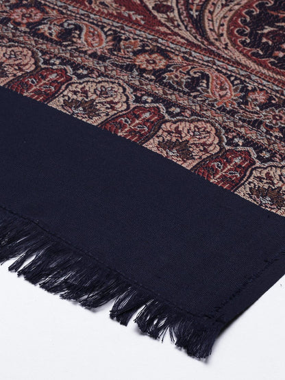 Dhiyona PA Women Blue And Red Woven Design Shawl