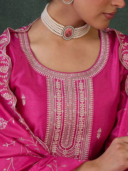 Women Ethnic Motifs Embroidered Kurta with Trousers & Dupatta