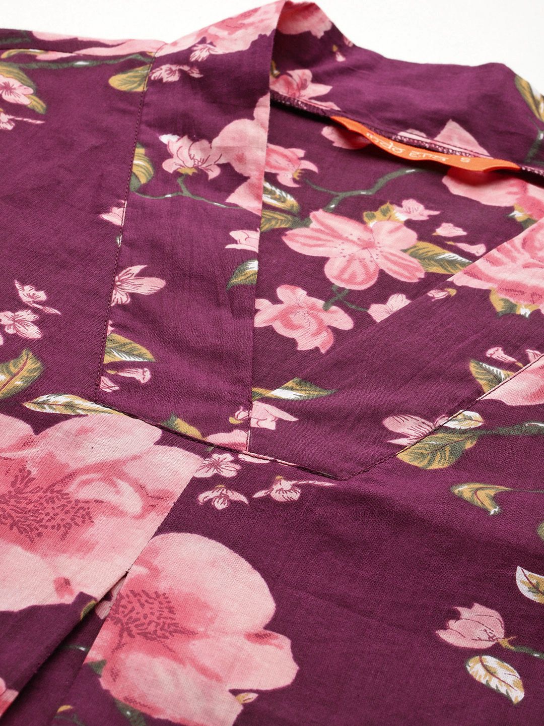 Dhiyona IE Women Floral Printed Regular Pure Cotton Kurta with Trousers