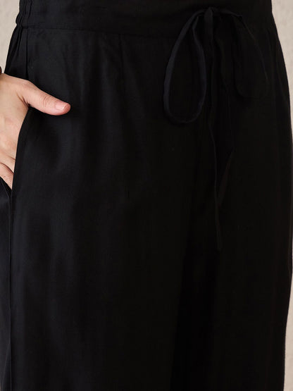 Floral Printed V-Neck A-Line Kurta With Trousers