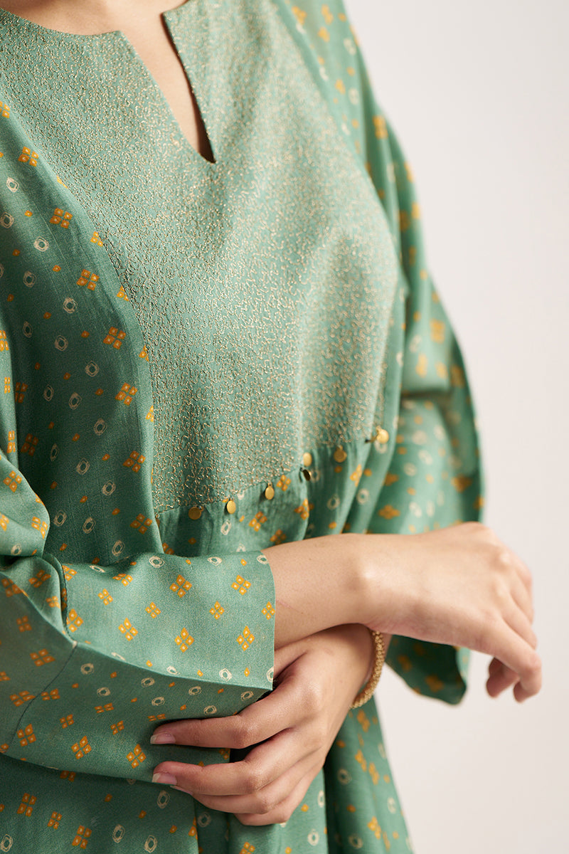 Women's Comfrey Green Bemberg Silk Co-ord Set