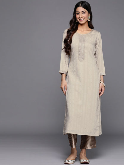 Dhiyona LB Women's Woven Design Pastels Dobby Kurta