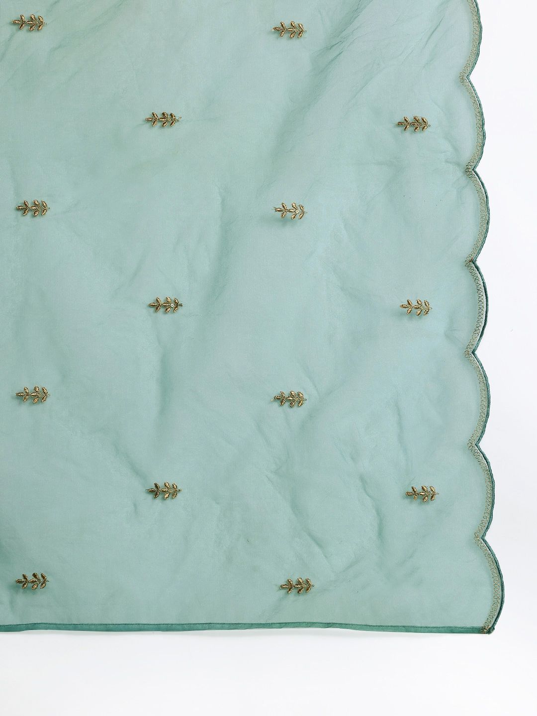 Dhiyona IE Ethnic Motifs Embroidered Gotta Patti Kurta with Trousers & Dupatta
