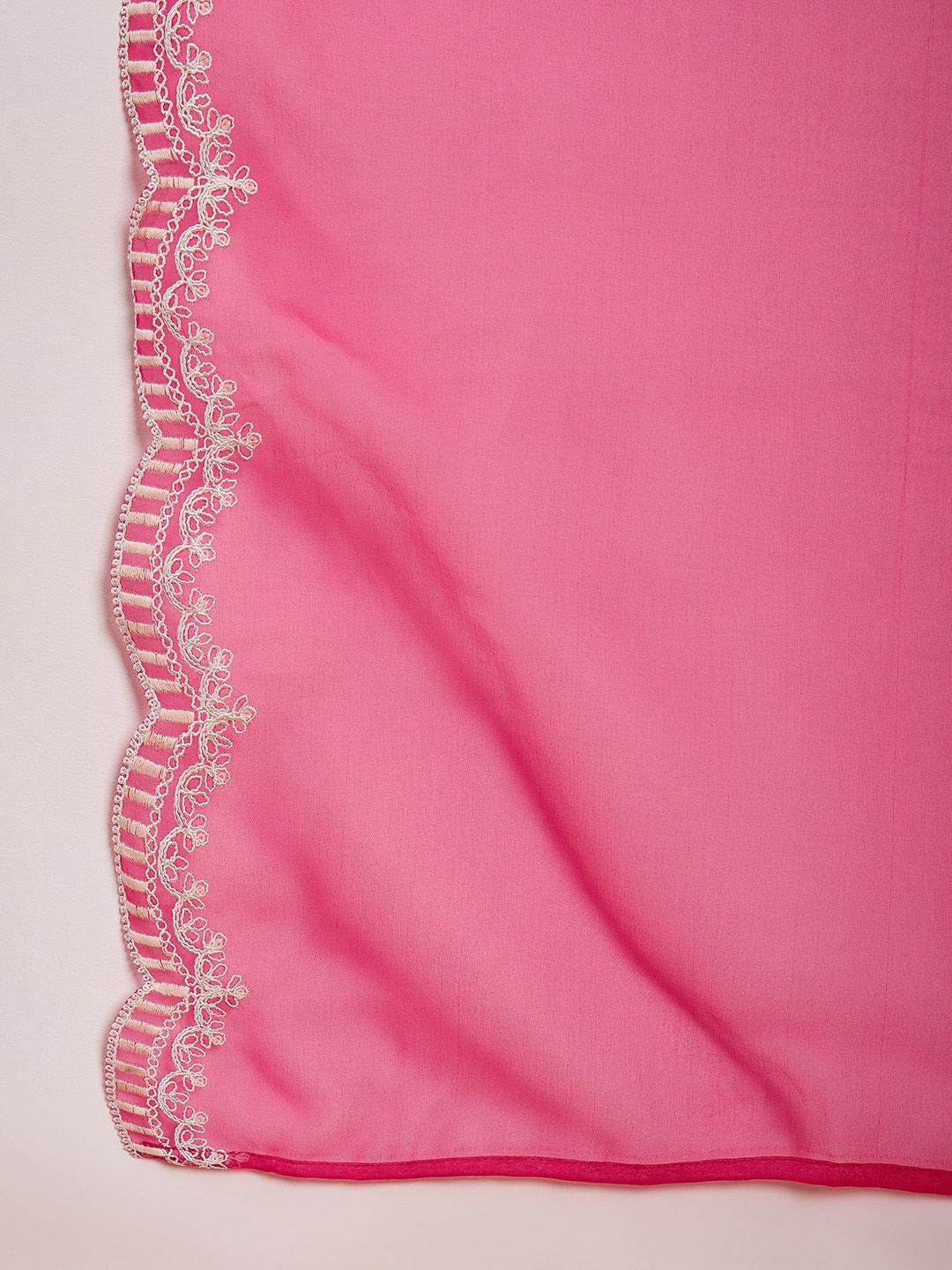Dhiyona IE Floral Yoke Design Regular Thread Work Kurta With Trousers & Dupatta