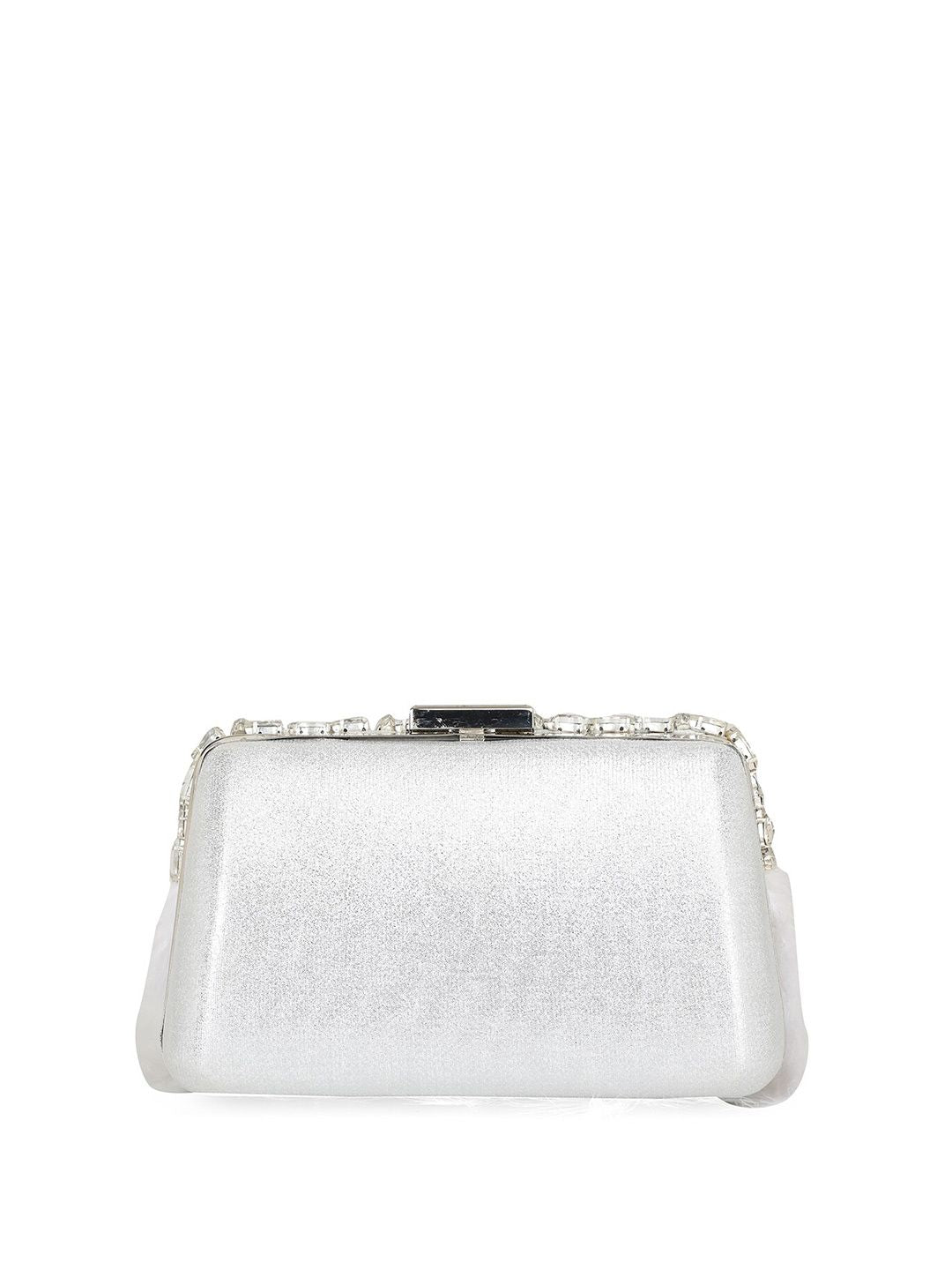 Dhiyona NR Embroidered Embellished Feather Box Clutch