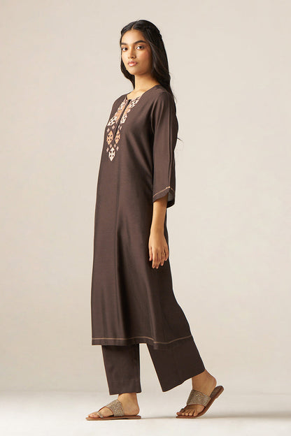 Women's Bracken Brown Silk Co-ord Set