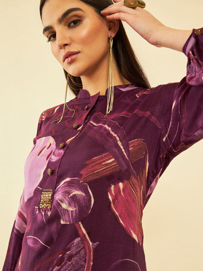 Dhiyona SO Women's Women Printed Regular Kurta with Trousers