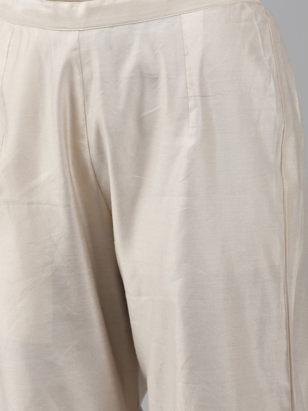 Women Off White Ethnic Motifs Yoke Design Regular Liva Kurta with Palazzos & With Dupatta