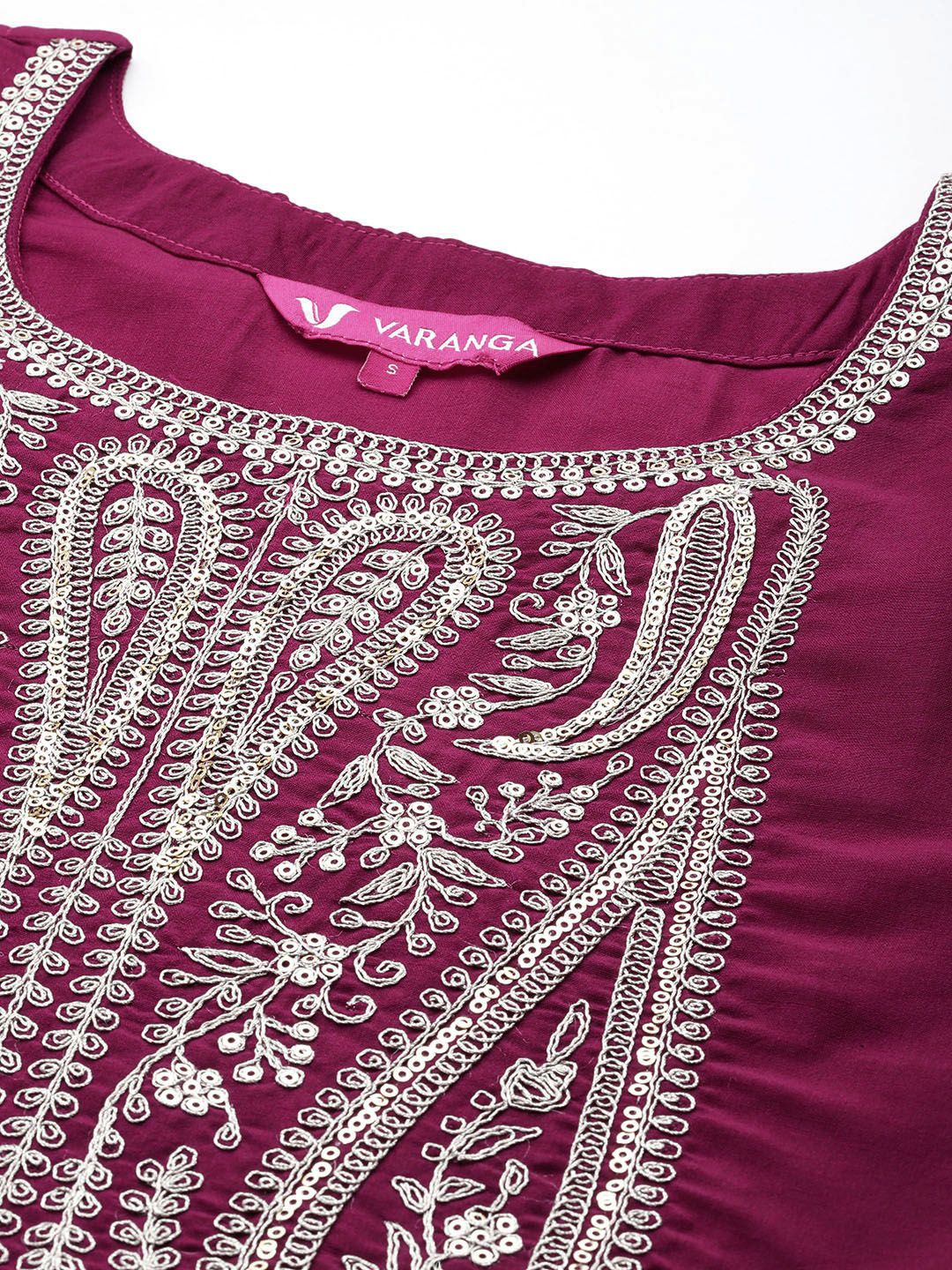 Dhiyona VA Women'sPaisley Zzari Embroidered Regular Kurta with Trousers & Dupatta
