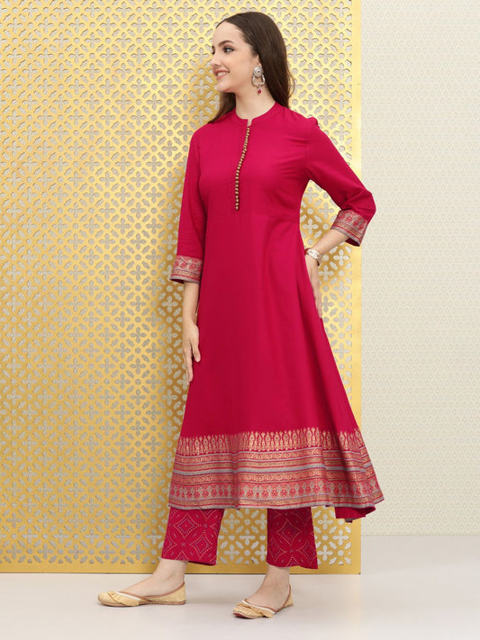 Dhiyona OD  Women Pink Bandhani Kurta with Trousers & With Dupatta