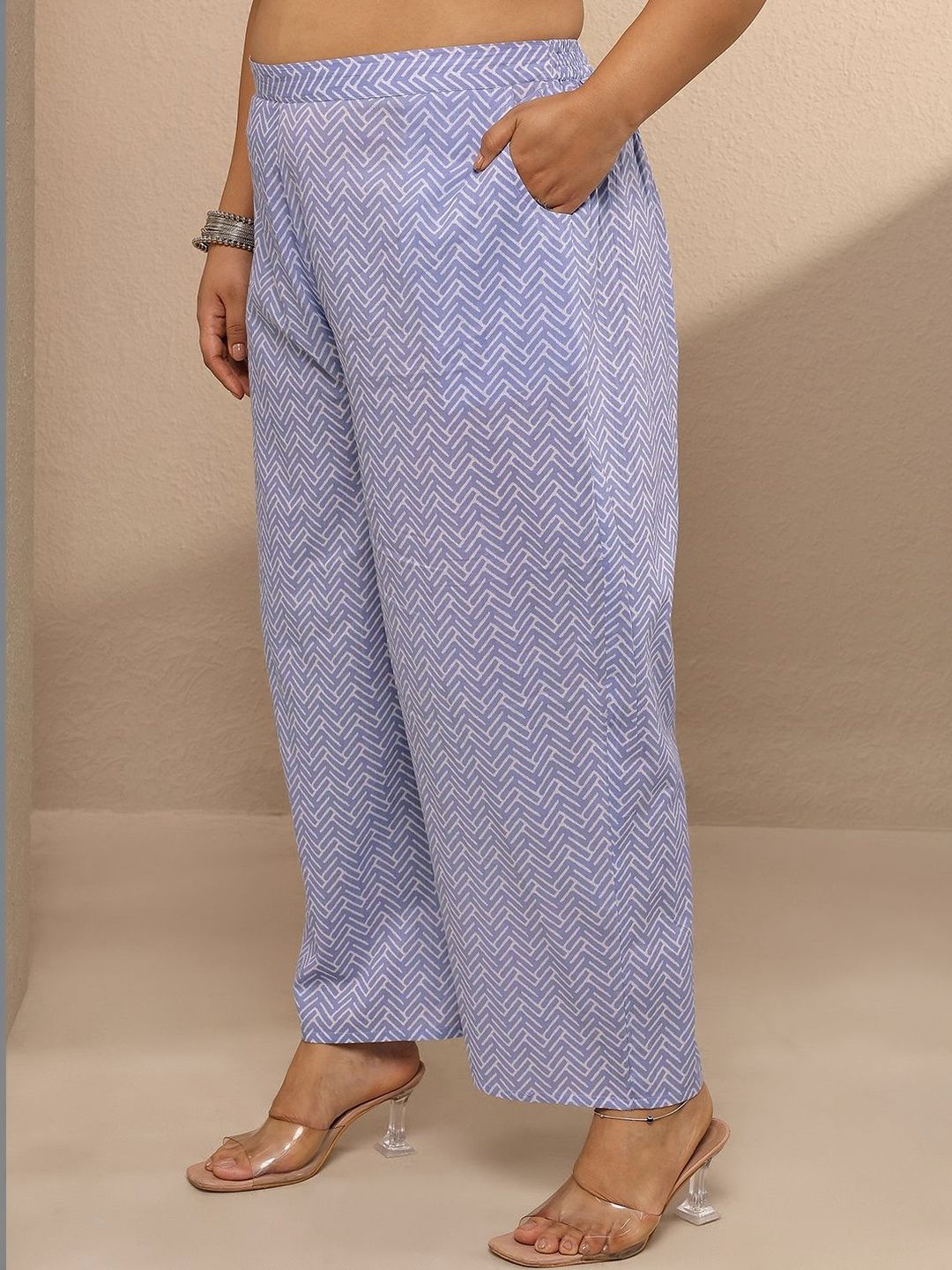 Dhiyona Women's Plus Size Ethnic Motifs Printed Kurta with Palazzos & With Dupatta
