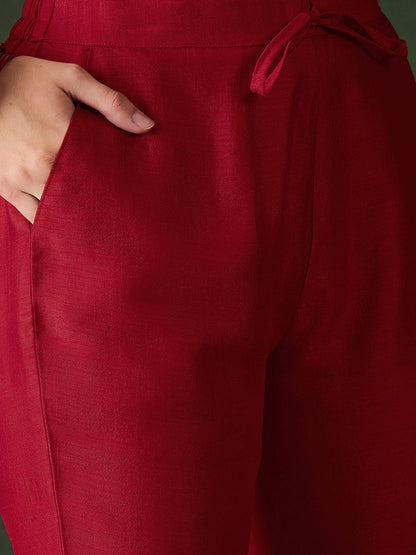 Dhiyona SN Women's Embroidered Straight Kurta With Trousers And Dupatta
