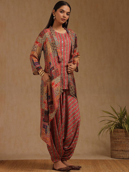 Dhiyona SO Women's Women Ethnic Motifs Printed Regular Sequinned Kurta with Patiala