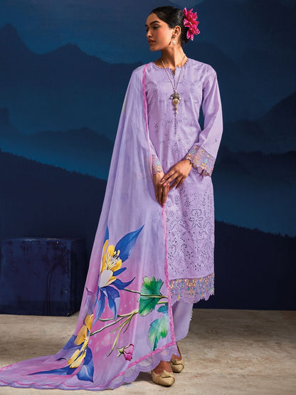 Dhiyona IE Women Floral Embroidered Regular Thread Work Kurta with Trousers & With Dupatta