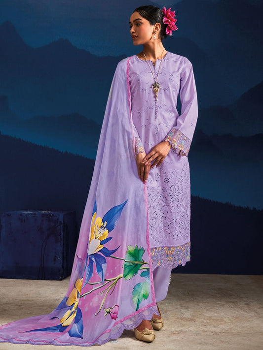 Dhiyona IE Women Floral Embroidered Regular Thread Work Kurta with Trousers & With Dupatta