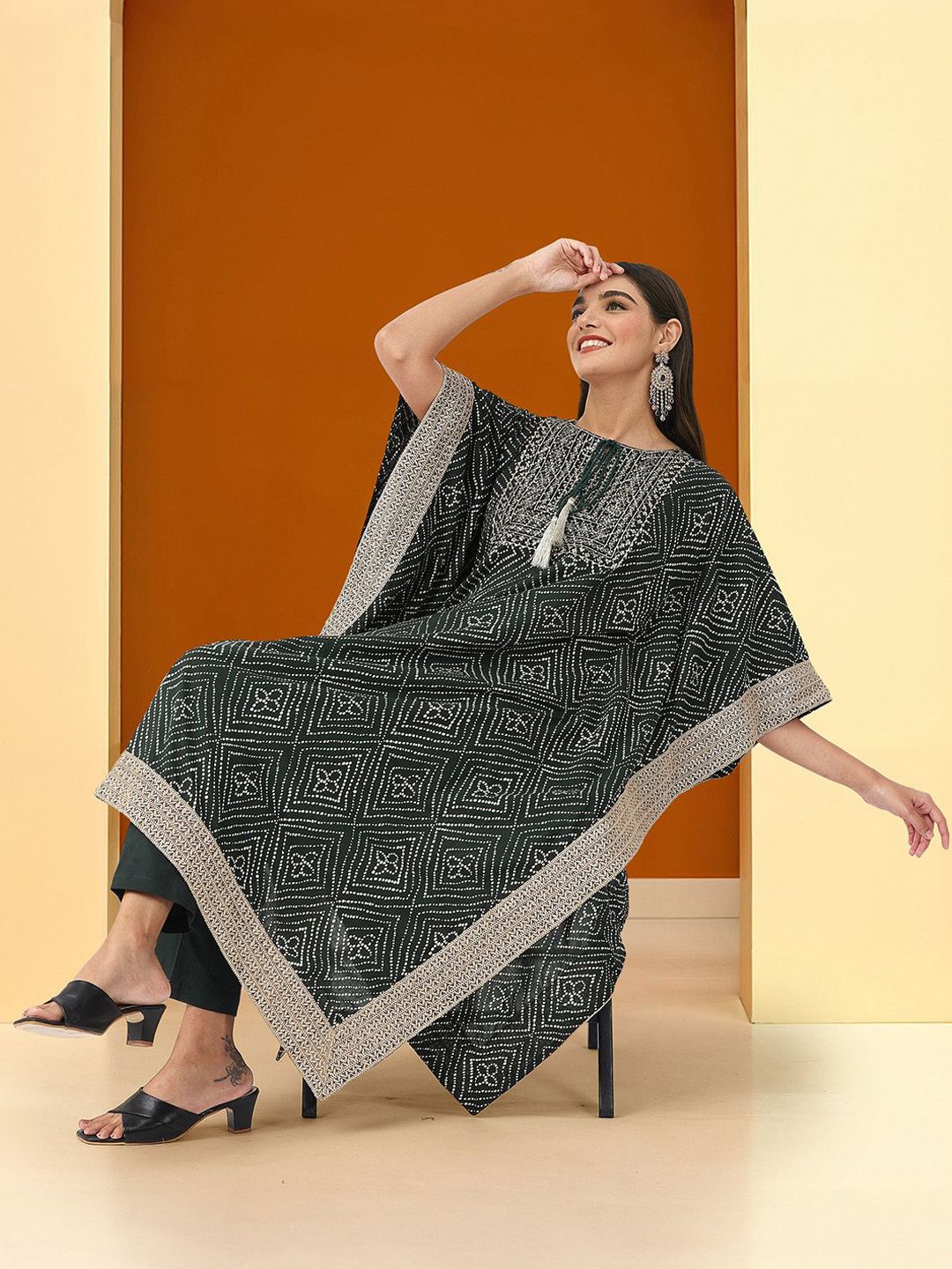 Dhiyona IS Women's Women Ethnic Motifs Printed Regular Kurta with Trousers & With Dupatta