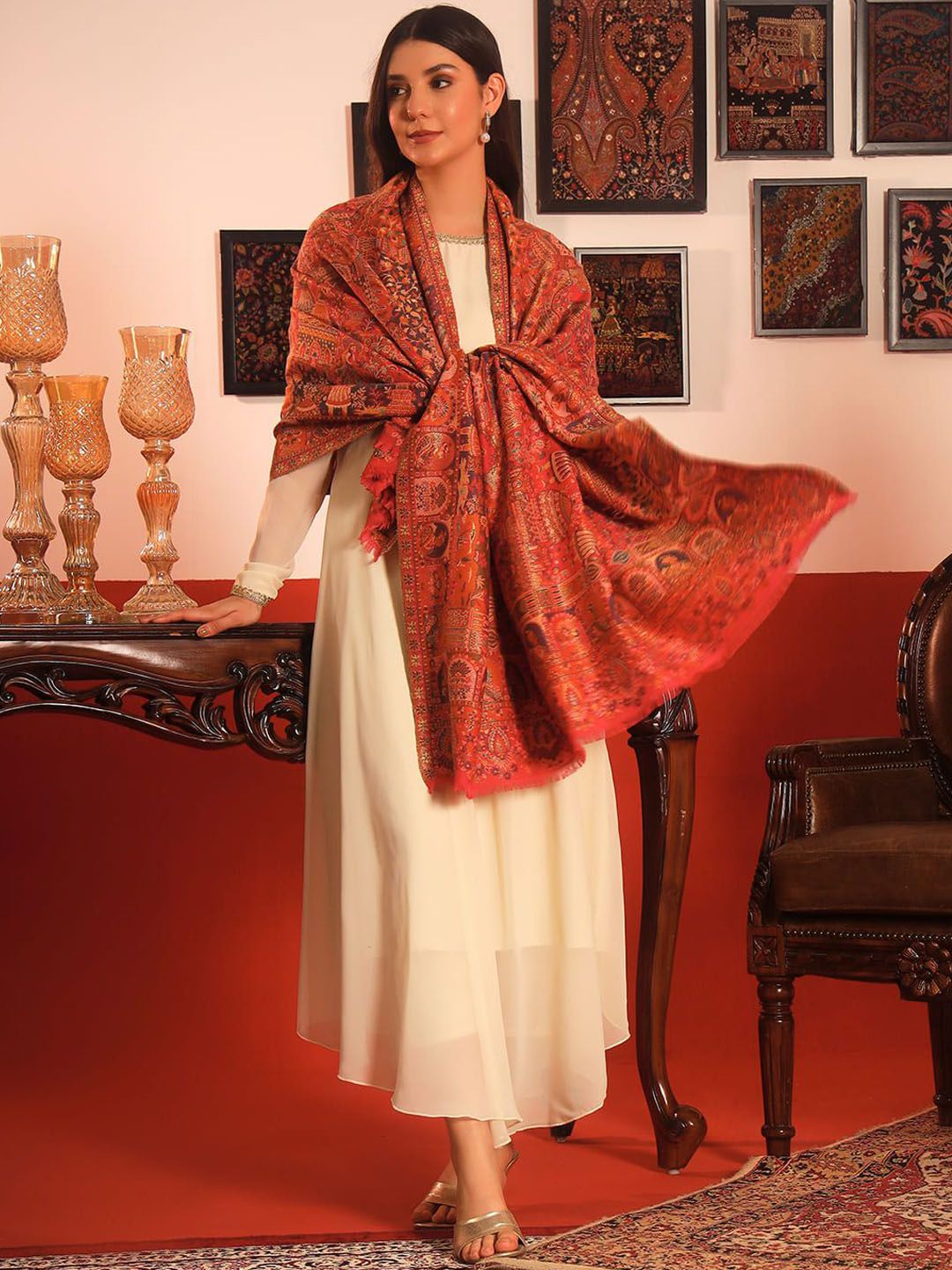 Dhiyona PA Floral Woven Design Shawl