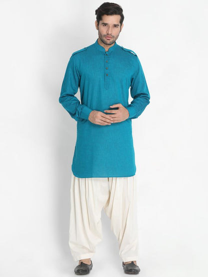 Men's Cream Cotton Blend  Pyjama