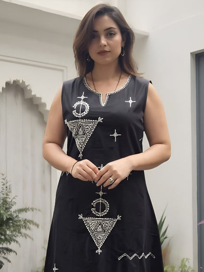 Women Ethnic Motifs Embroidered Cotton A-Line Kurta with Palazzos