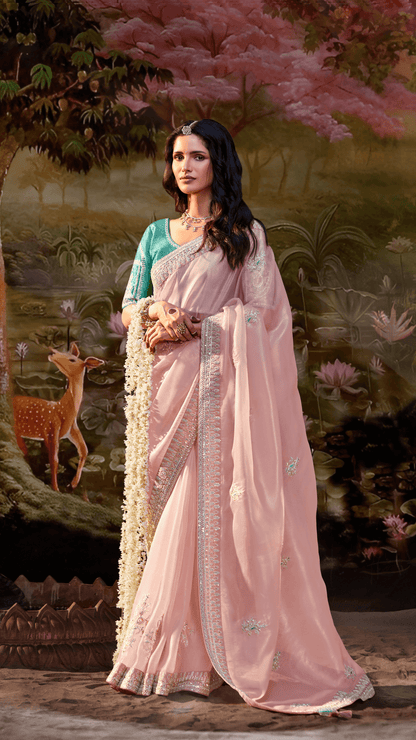 Dhiyona KM Women Organza Tissue Silk Saree