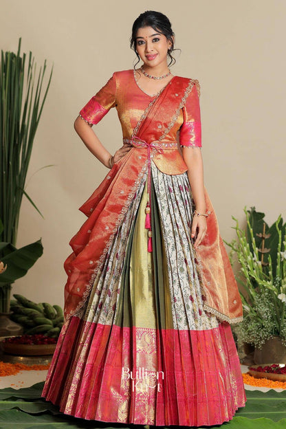 Dhiyona BN Sudiksha Banarasi Lehenga Set in Ivory