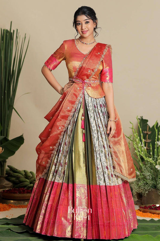 Dhiyona BN Sudiksha Banarasi Lehenga Set in Ivory