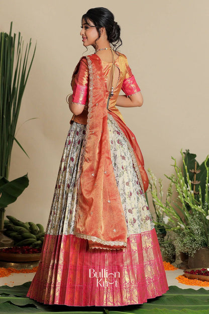 Dhiyona BN Sudiksha Banarasi Lehenga Set in Ivory