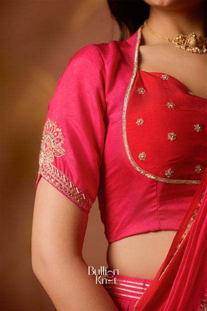 Dhiyona BN Pritti Lehenga Set in Rani Pink