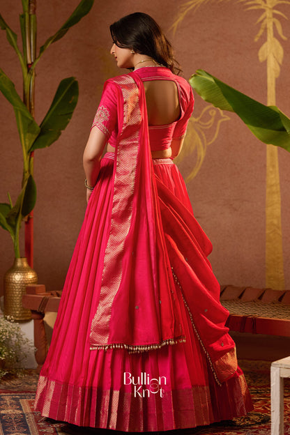 Dhiyona BN Pritti Lehenga Set in Rani Pink