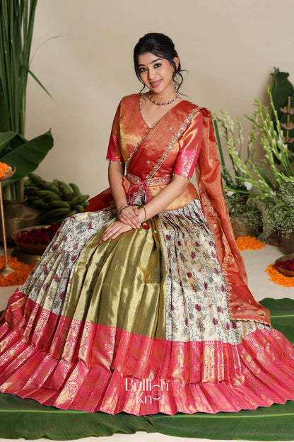 Dhiyona BN Sudiksha Banarasi Lehenga Set in Ivory