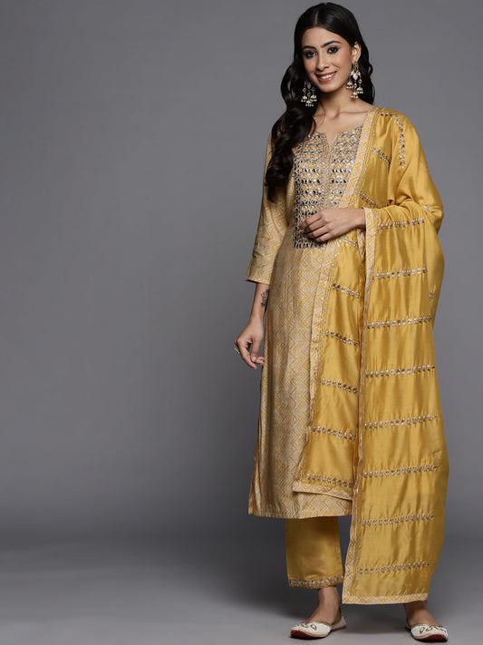 Dhiyona VR Women's Digital Printed Embroidered Kurta With Straight Pant And Embroidered Dupatta