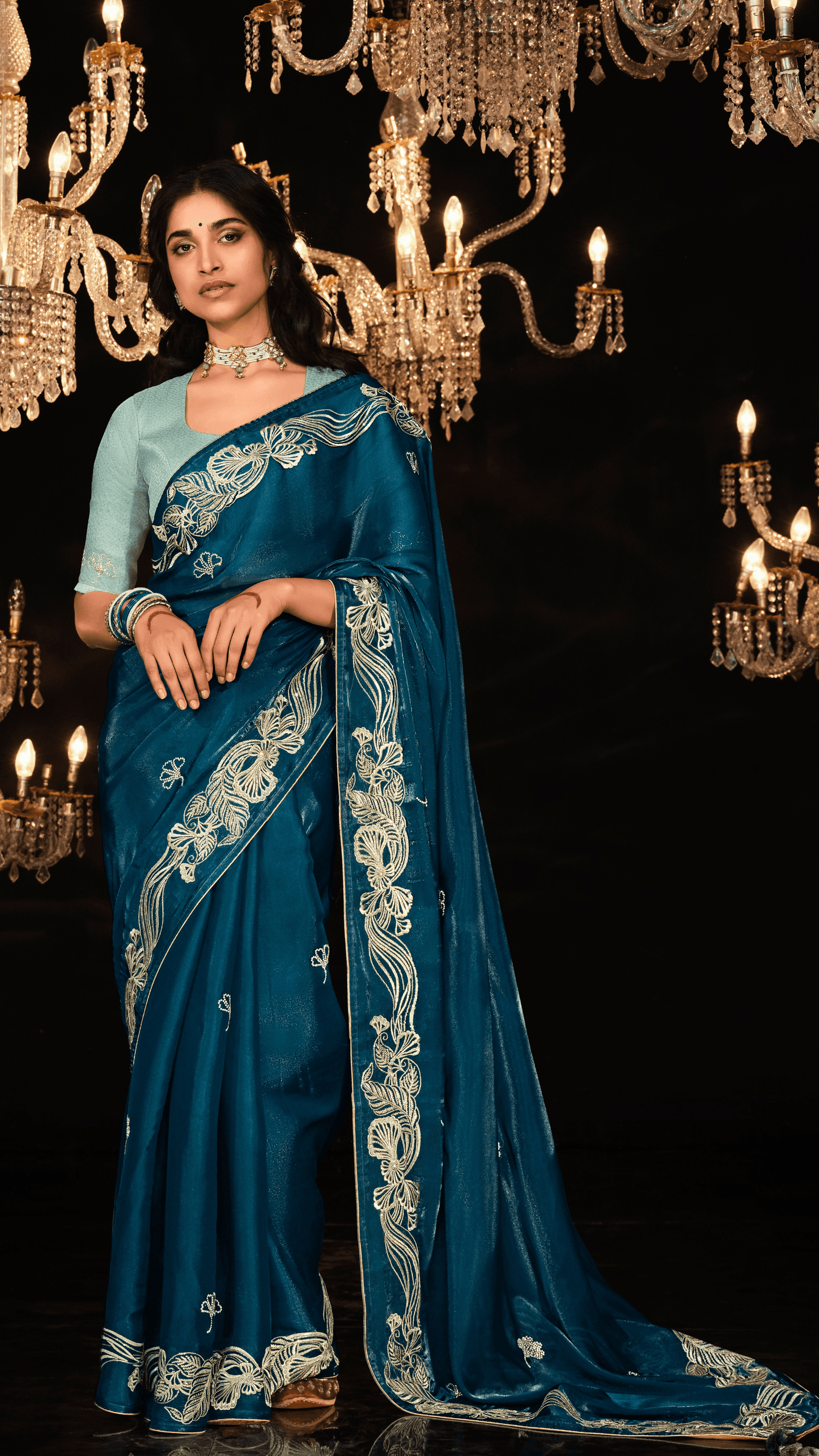 Dhiyona KM Women The Royal Spell- A Symphony In Blue And Silver