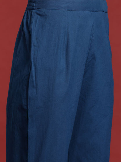 Ethnic Motifs Printed Thread Work Kurta with Trousers & Dupatta