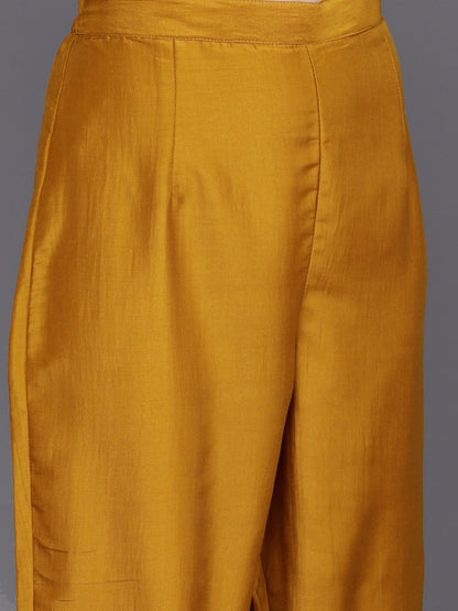 Floral Embroidered Thread Work Kurta with Trousers & Dupatta