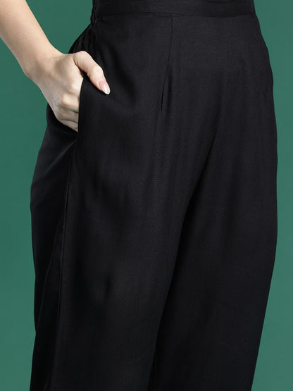 Dhiyona IE Ethnic Motifs Embroidered Regular Kurta with Trousers