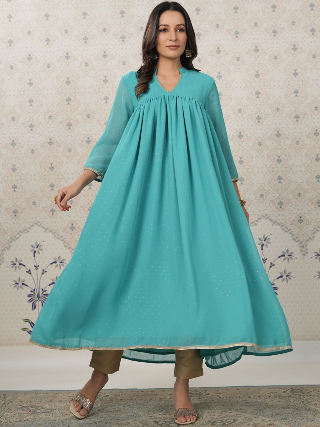 Dhiyona OD  Mandarin Collar A-Line Kurta