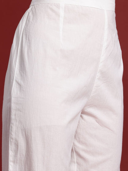 Dhiyona IE Floral Embroidered Sequinned Pure Cotton Kurta With Trousers & Dupatta